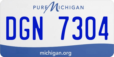MI license plate DGN7304