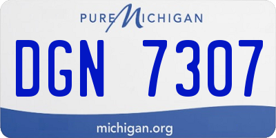 MI license plate DGN7307