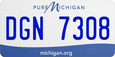 MI license plate DGN7308