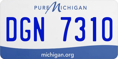 MI license plate DGN7310
