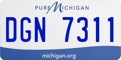 MI license plate DGN7311