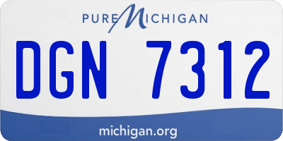 MI license plate DGN7312