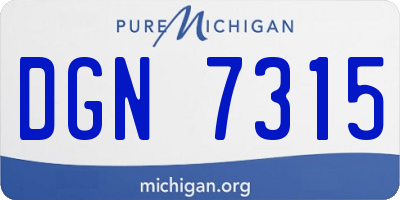 MI license plate DGN7315
