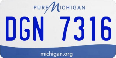 MI license plate DGN7316