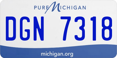 MI license plate DGN7318
