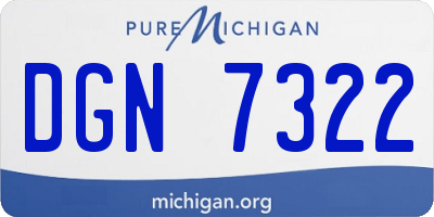 MI license plate DGN7322