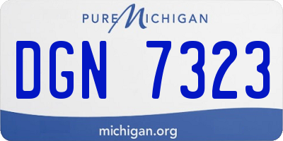 MI license plate DGN7323