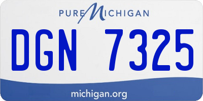 MI license plate DGN7325