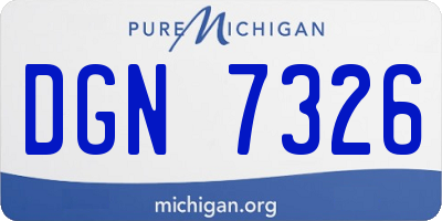 MI license plate DGN7326
