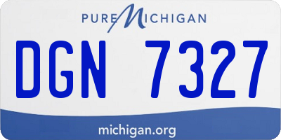 MI license plate DGN7327