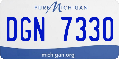 MI license plate DGN7330