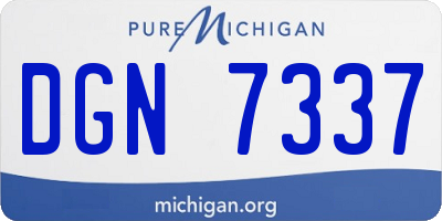 MI license plate DGN7337