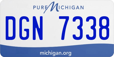 MI license plate DGN7338