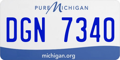 MI license plate DGN7340