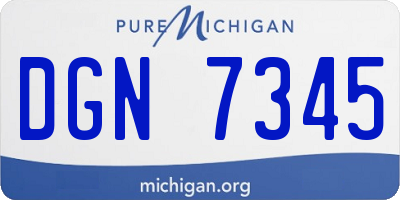 MI license plate DGN7345