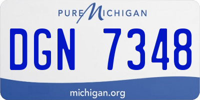 MI license plate DGN7348