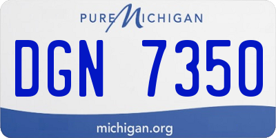 MI license plate DGN7350