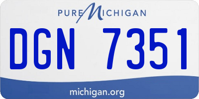 MI license plate DGN7351