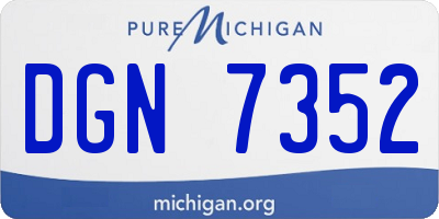 MI license plate DGN7352