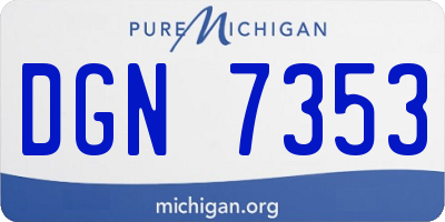 MI license plate DGN7353