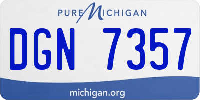 MI license plate DGN7357