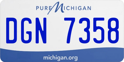 MI license plate DGN7358