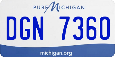 MI license plate DGN7360