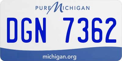 MI license plate DGN7362