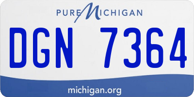 MI license plate DGN7364