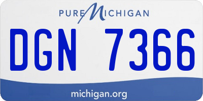MI license plate DGN7366