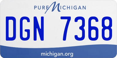 MI license plate DGN7368
