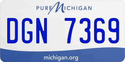 MI license plate DGN7369
