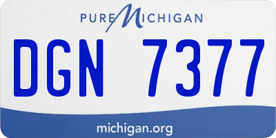 MI license plate DGN7377