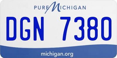 MI license plate DGN7380