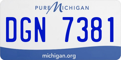 MI license plate DGN7381