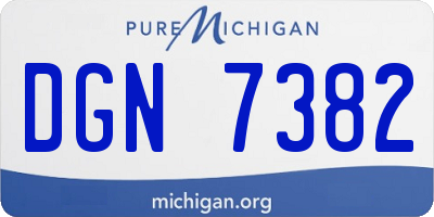 MI license plate DGN7382
