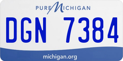 MI license plate DGN7384