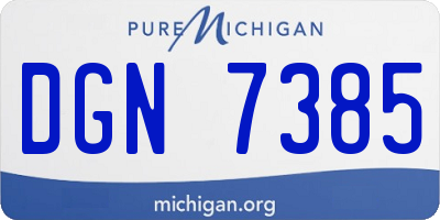 MI license plate DGN7385