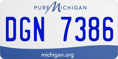 MI license plate DGN7386