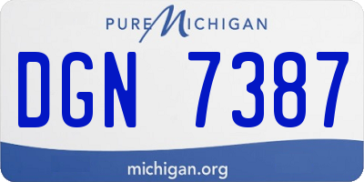 MI license plate DGN7387