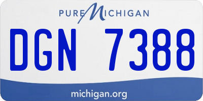 MI license plate DGN7388