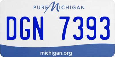 MI license plate DGN7393