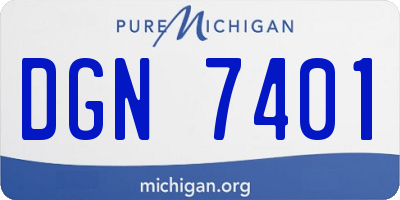 MI license plate DGN7401