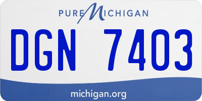 MI license plate DGN7403