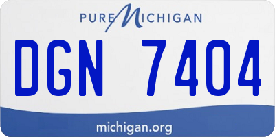 MI license plate DGN7404