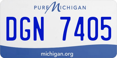 MI license plate DGN7405
