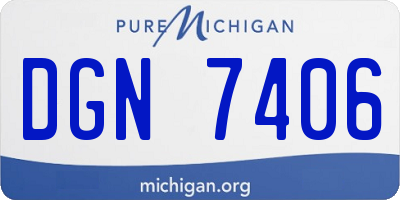 MI license plate DGN7406