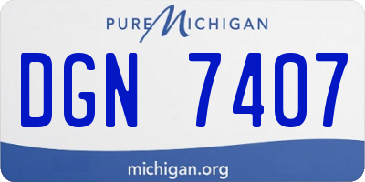 MI license plate DGN7407