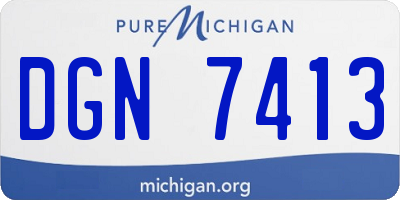 MI license plate DGN7413