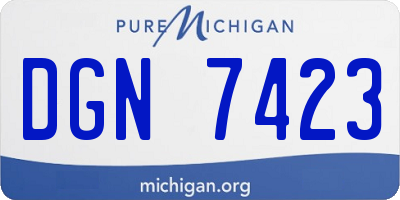 MI license plate DGN7423
